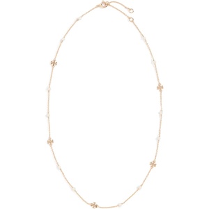 Tory Burch Women’s Delicate Moondance Pearl Necklace(Tory Gold/Pearl)