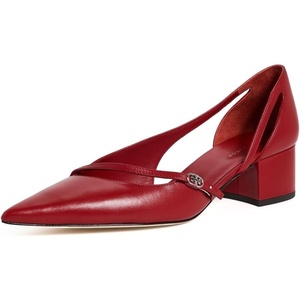 Tory Burch Women’s Double T Buckle D’Orsay Pumps(Tory Red)
