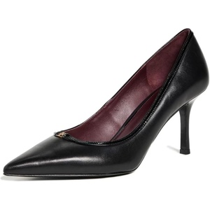 Tory Burch Women’s Double T Buckle Pumps 80mm(Perfect Black/Perfect Black)