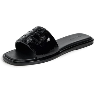 Tory Burch Women’s Double T Sport Slides(Perfect Black)