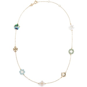 Tory Burch Women’s Forget Me Not Pave Necklace(Tory Gold/Multi)