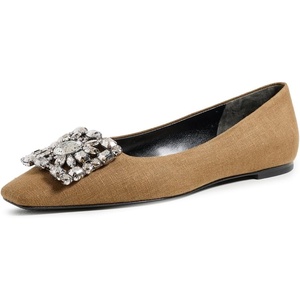 Tory Burch Women’s Georgia Crystal Ballet Flats(Ochre Seed)