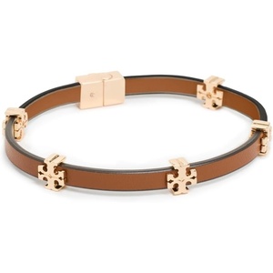 Tory Burch Women’s Icon Bio Bracelet(Tory Gold/Classic Chestnut)