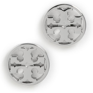 Tory Burch Women’s Icon Circle Stud Earrings(Tory Silver)
