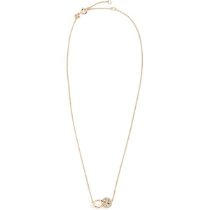 Tory Burch Women’s Icon Pavé Interlocking Pendant Necklace(Tory Gold/Crystal)
