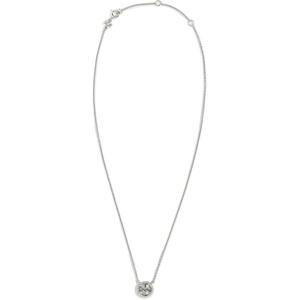 Tory Burch Women’s Icon Pavé Pendant Necklace(Tory Silver / Crystal)