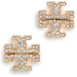 Tory Burch Women’s Icon Pavé Stud Earrings(Tory Gold / Crystal)