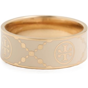 Tory Burch Women’s Icon T Monogram Ring(Tory Gold / New Ivory)