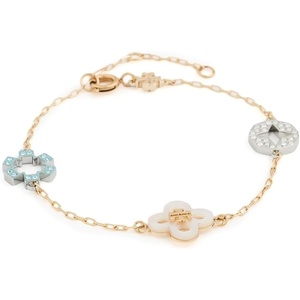 Tory Burch Women’s Kira Clover Bracelet(Tory Gold/Multi)