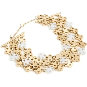 Tory Burch Women’s Kira Clover Multi Strand Bracelet(Tory Gold)