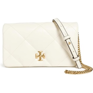 Tory Burch Women’s Kira Diamond Quilt Chain Wallet(Warm White)