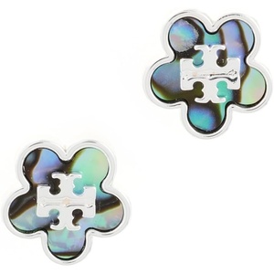 Tory Burch Women’s Kira Flower Stud Earrings(Light Silver/Abalone)