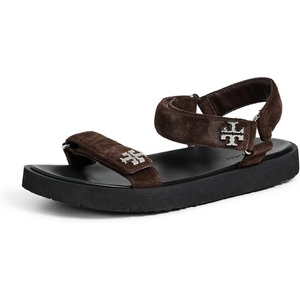 Tory Burch Women’s Kira Ultralight Sandals(Dark Cocoa/Perfect Black)
