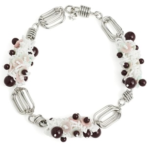 Tory Burch Women’s Large Beaded Necklace(Tory Silver)