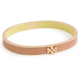 Tory Burch Women’s Medium Icon Guilloche Enamel Bracelet(Tory Gold/Rose)