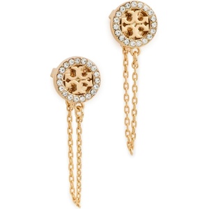 Tory Burch Women’s Miller Chain Earrings(Tory Gold / Crystal)