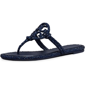 Tory Burch Women’s Miller Knotted Pave Sandals(New Navy)
