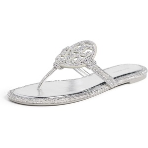 Tory Burch Women’s Miller Knotted Pave Sandals(Silver)