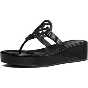 Tory Burch Women’s Miller Wedge Sandals(Perfect Black Patent)