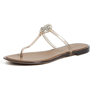 Tory Burch Women’s Mini Miller Flip Flops(Transparent Almond Flour)