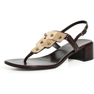 Tory Burch Women’s Multi Screw Heeled Sandals(Dark Cocoa)