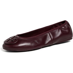 Tory Burch Women’s Reva Travel Ballet Flats(Dark Carmine)