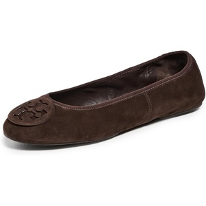 Tory Burch Women’s Reva Travel Ballet Flats(Dark Cocoa)