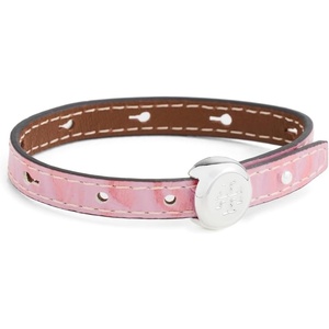 Tory Burch Women’s Romy Leather Bracelet(Light Silver/Rose Sunset)