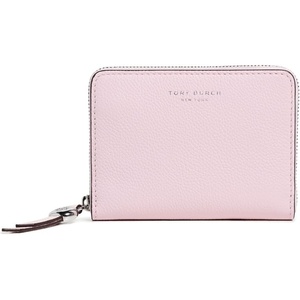 Tory Burch Women’s Romy Medium Zip Around Wallet(Rose Mist)