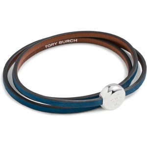 Tory Burch Women’s Romy Multi-Stand Bracelet(Light Silver/Tundra Blue)
