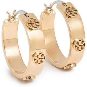 Tory Burch Women’s Small Miller Stud Hoop Earrings(Tory Gold)