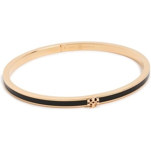 Tory Burch Women’s Thin Icon Enamel Bracelet(Tory Gold/Black)