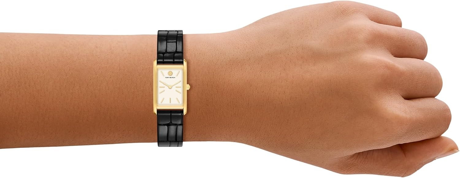 image:imageTory Burch Eleanor Watch for WomenSlim BlackGold