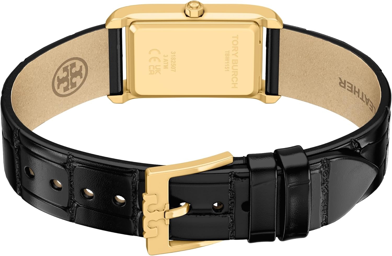 image:imageTory Burch Eleanor Watch for WomenSlim BlackGold