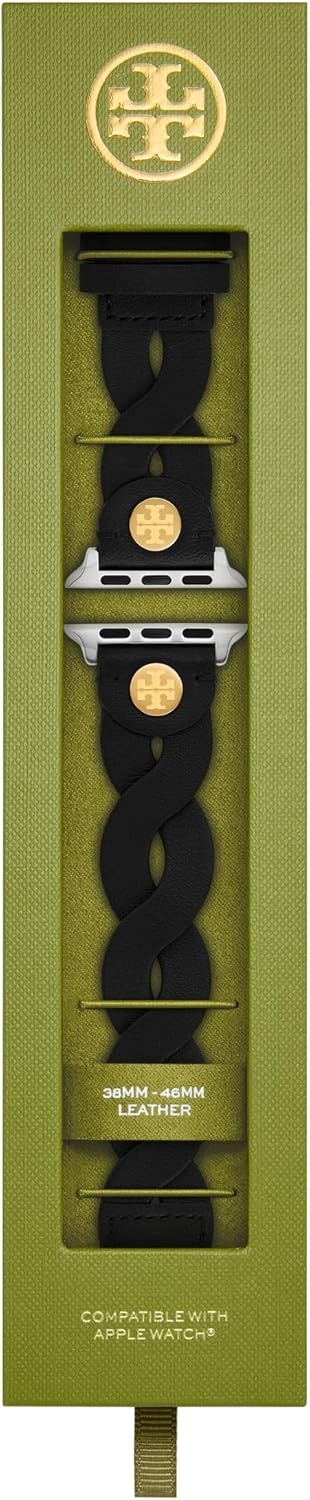 image:imageTory Burch Womens BraidedLeather 38404142mm Band For Apple WatchBlack Braided