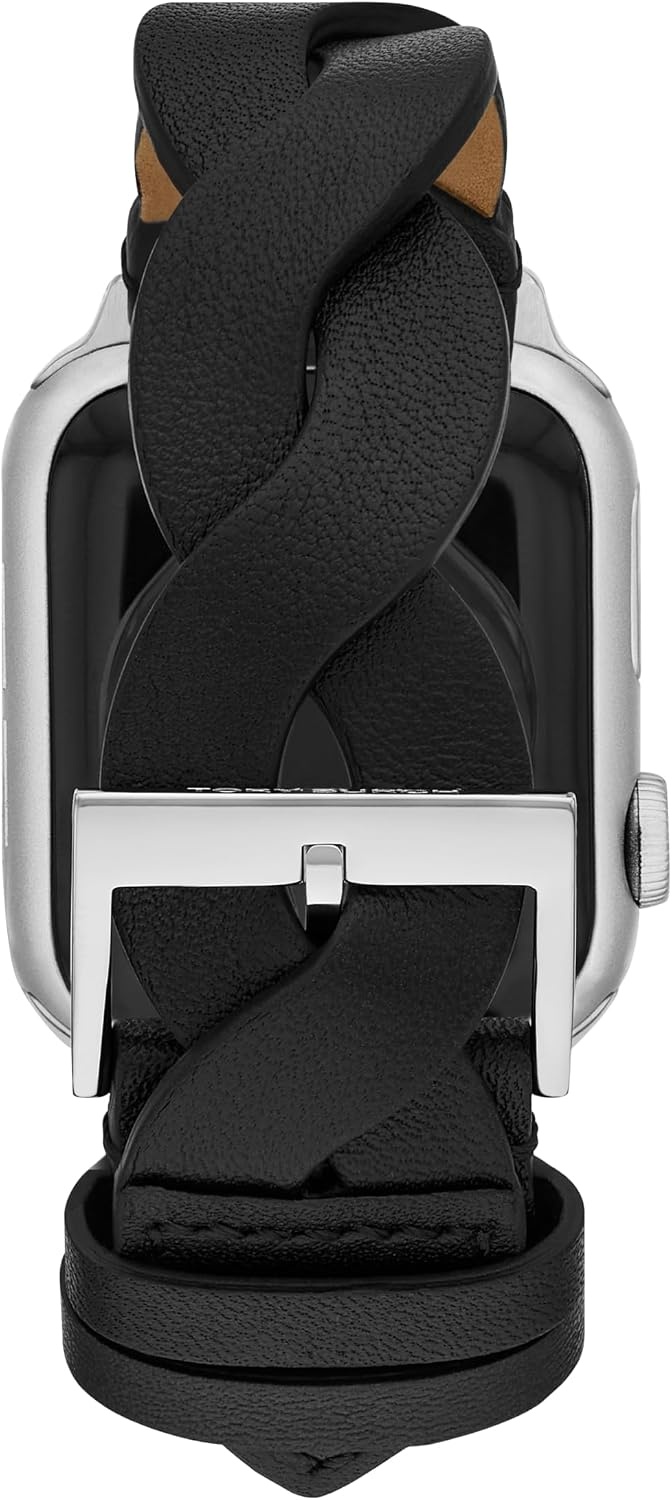 image:imageTory Burch Womens BraidedLeather 38404142mm Band For Apple WatchBlack Braided