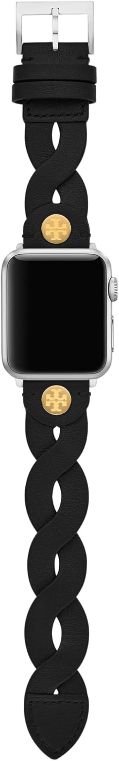 image:imageTory Burch Womens BraidedLeather 38404142mm Band For Apple WatchBlack Braided