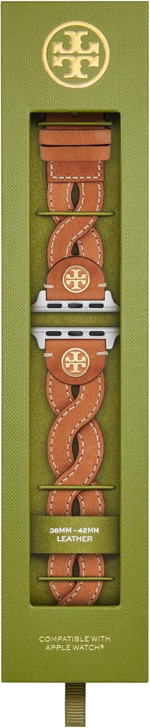 image:imageTory Burch Womens BraidedLeather 38404142mm Band For Apple WatchBrown Braided