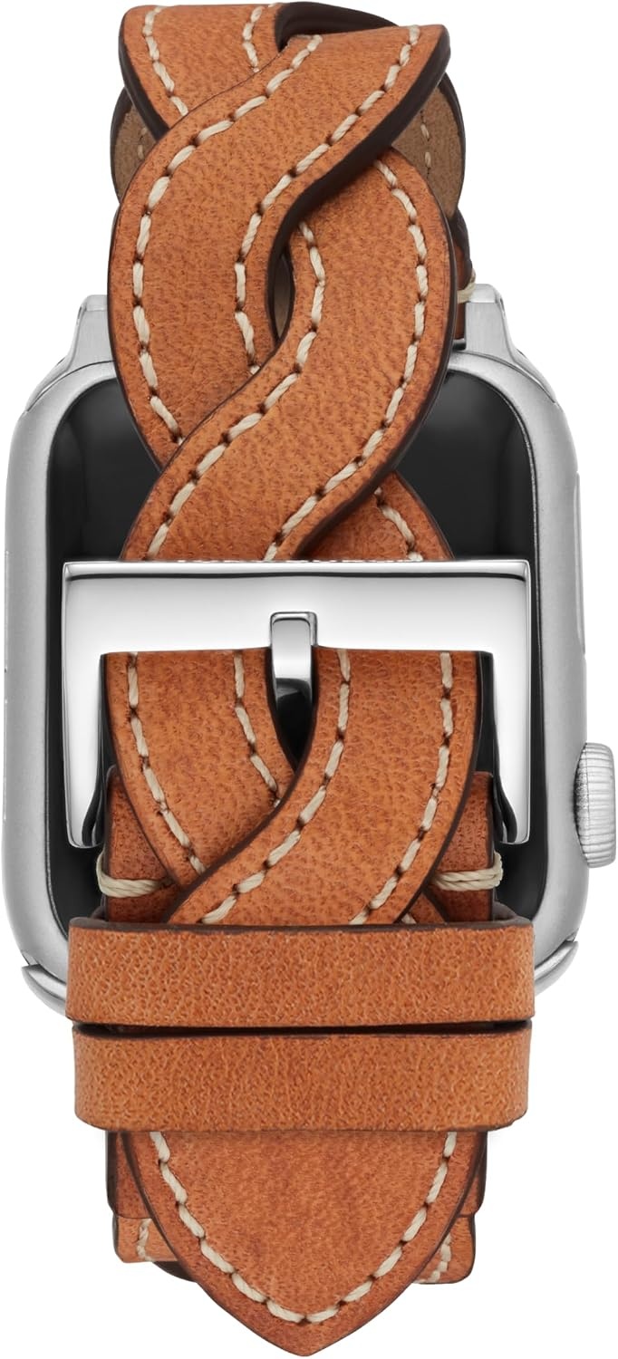 image:imageTory Burch Womens BraidedLeather 38404142mm Band For Apple WatchBrown Braided