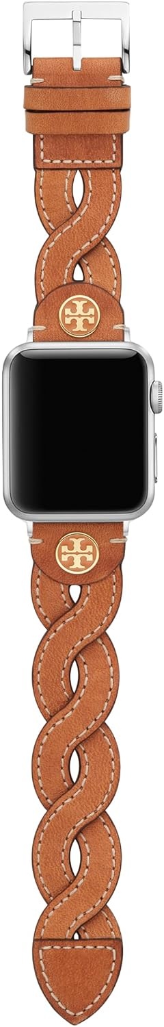 image:imageTory Burch Womens BraidedLeather 38404142mm Band For Apple WatchBrown Braided