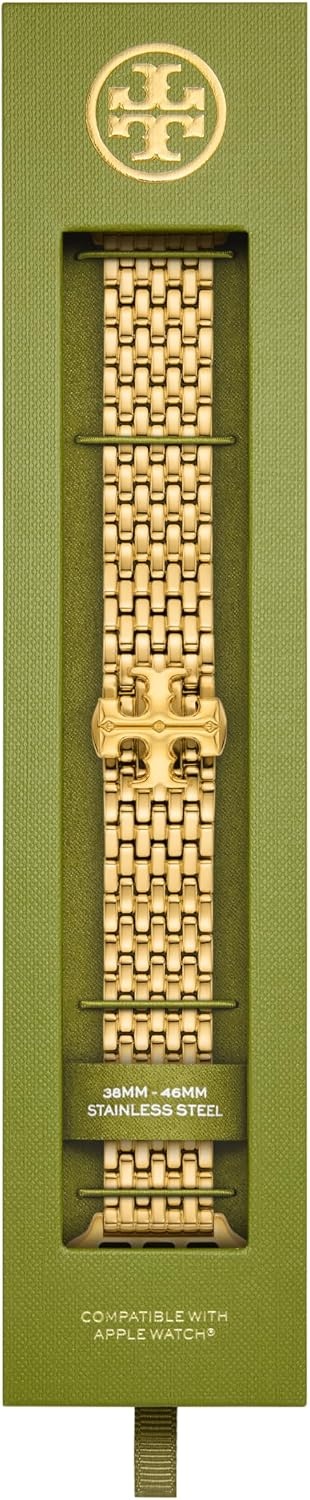 image:imageTory Burch Womens Eleanor 38404142mm and 42444546mm Stainless Steel Band for Apple WatchGold Logo