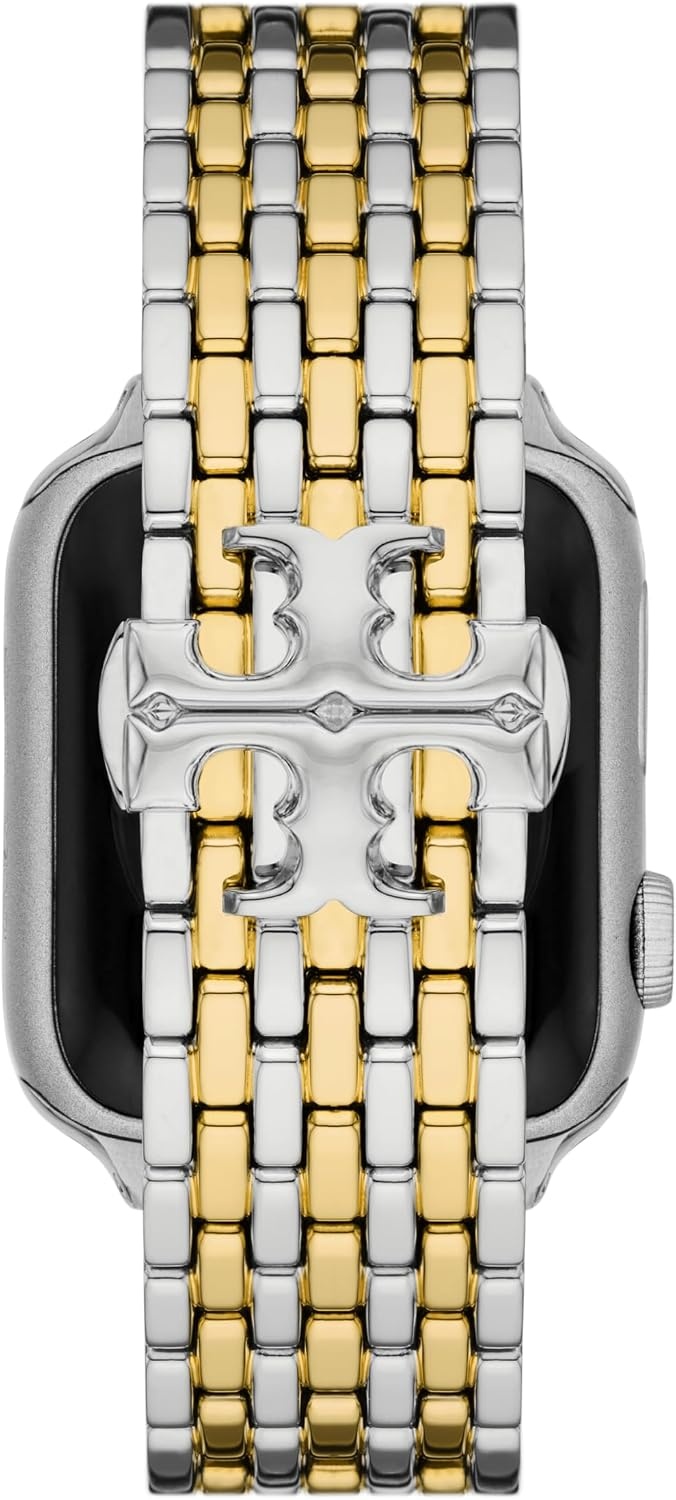 image:imageTory Burch Womens Eleanor 38404142mm and 42444546mm Stainless Steel Band for Apple WatchTwoTone Logo