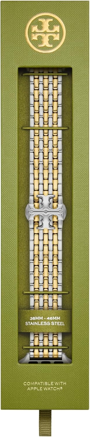 image:imageTory Burch Womens Eleanor 38404142mm and 42444546mm Stainless Steel Band for Apple WatchTwoTone Logo