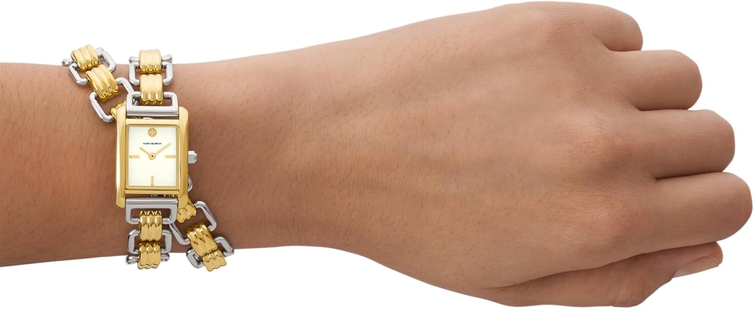 image:imageTory Burch Womens Eleanor Stainless Steel WatchTwoTone Wrap