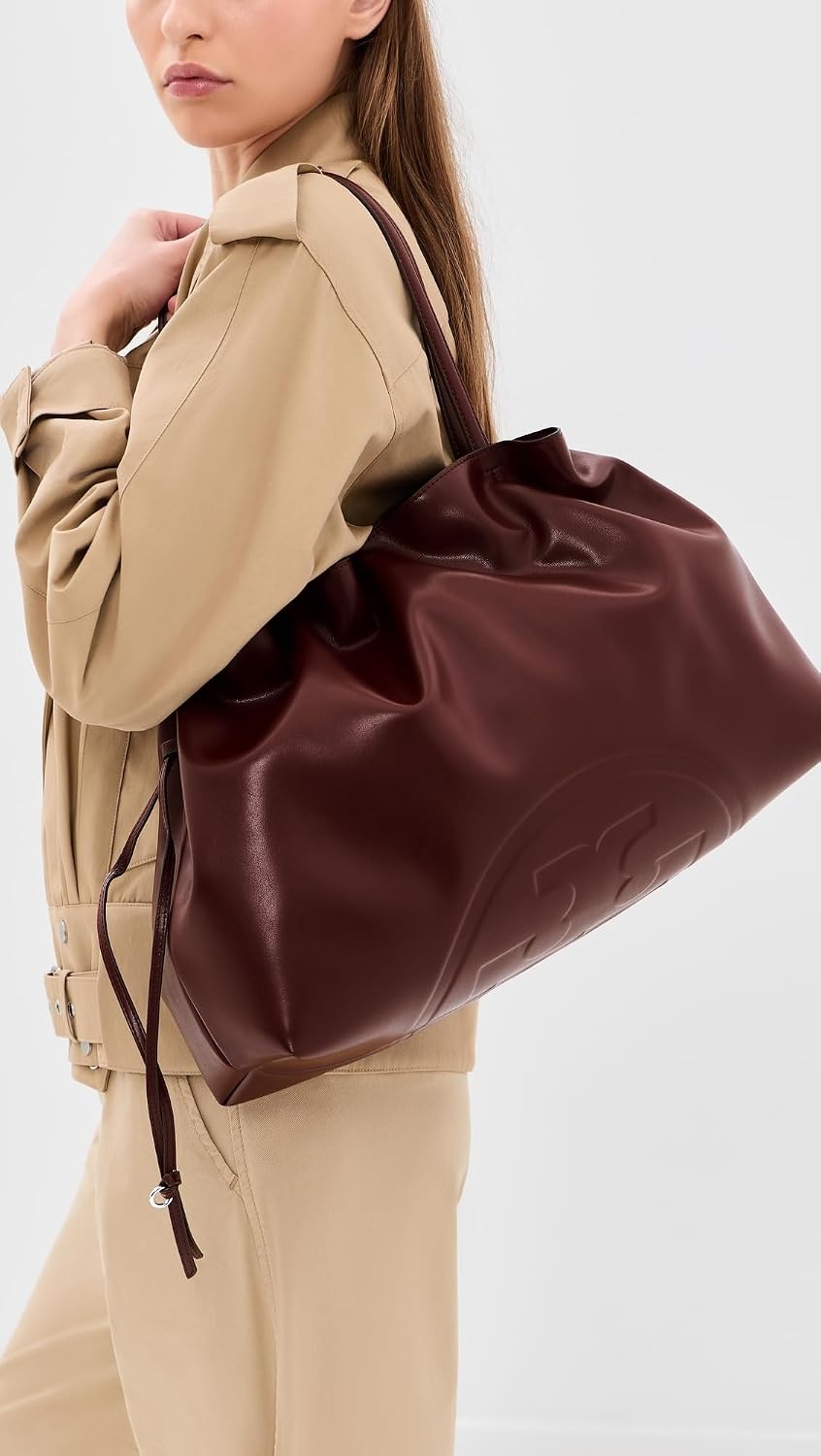 image:imageTory Burch Womens Ella Drawstring ToteMerlot