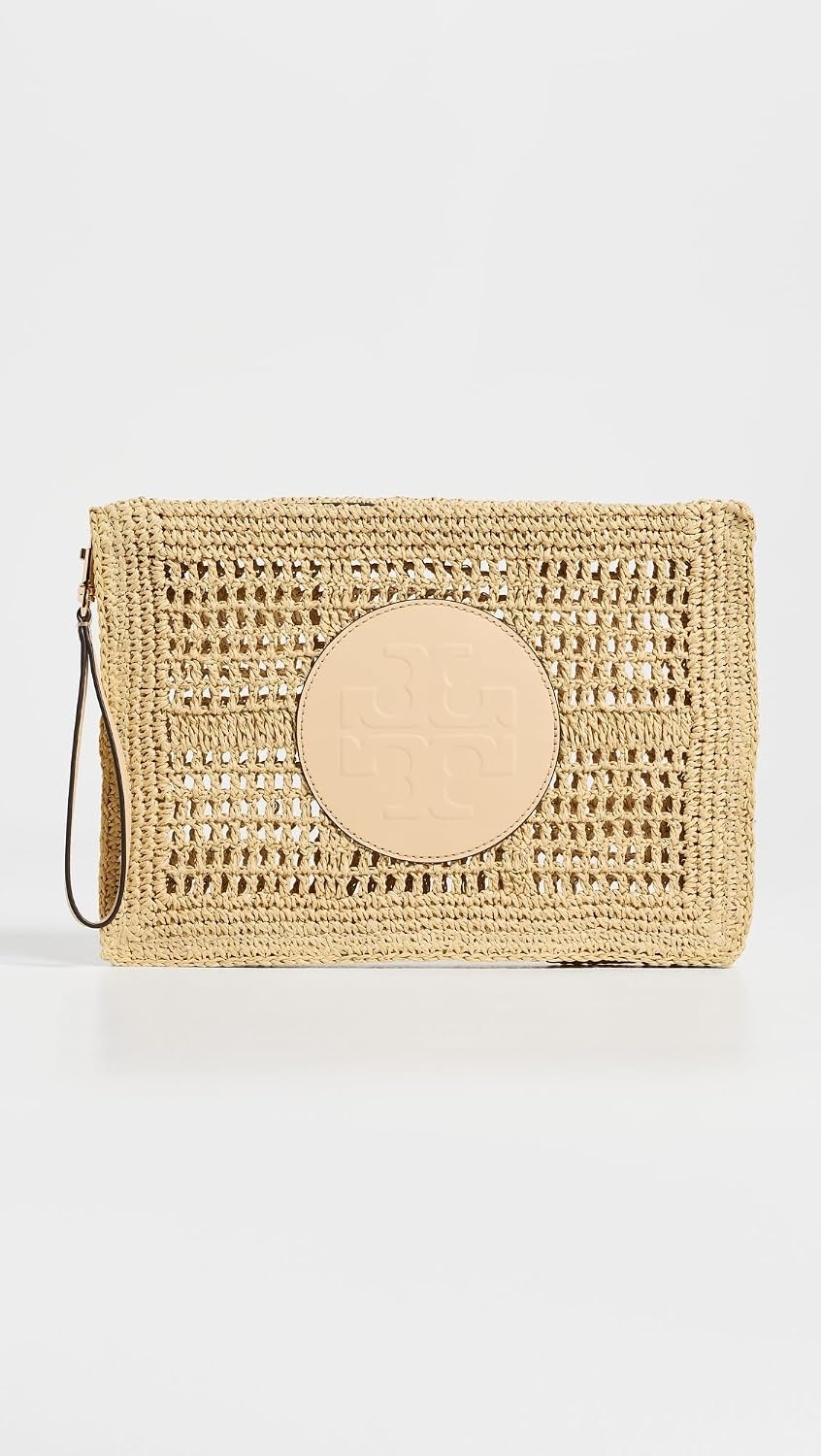 image:imageTory Burch Womens Ella Hand Crochet PouchNatural