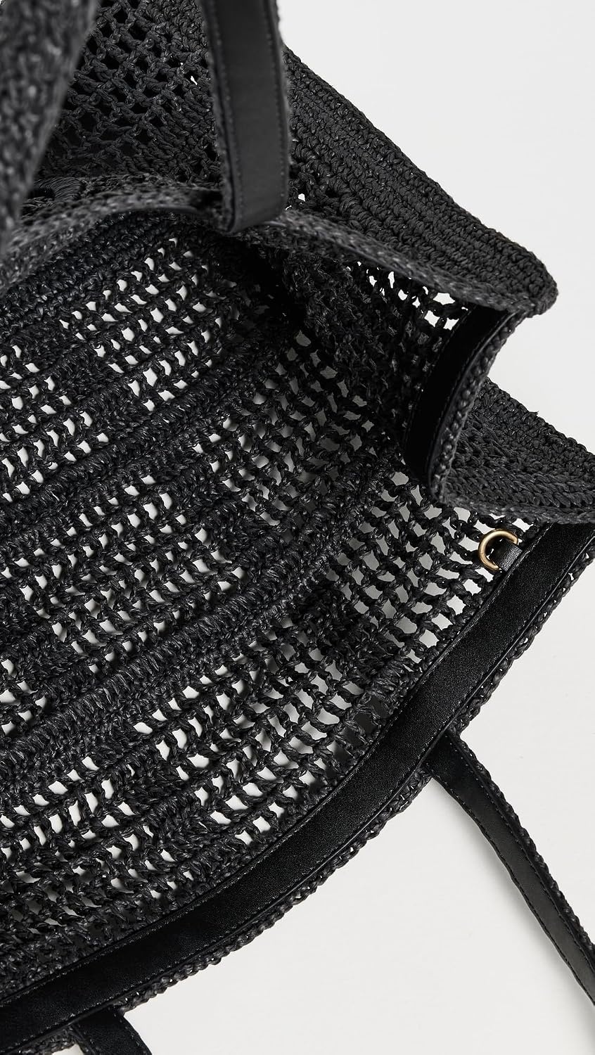 image:imageTory Burch Womens Ella Hand Crocheted Large ToteBlack
