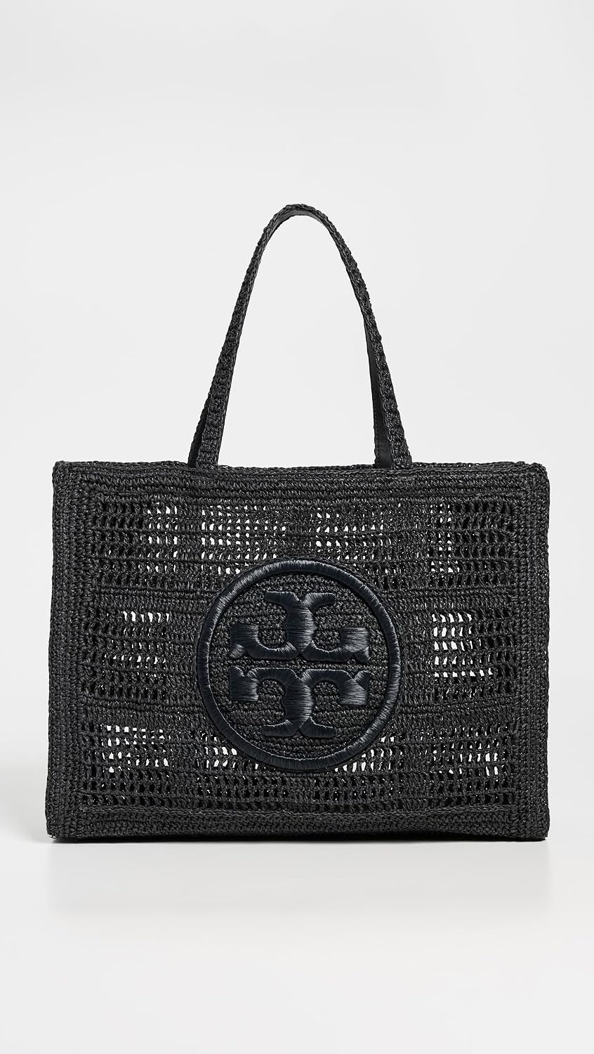 image:imageTory Burch Womens Ella Hand Crocheted Large ToteBlack