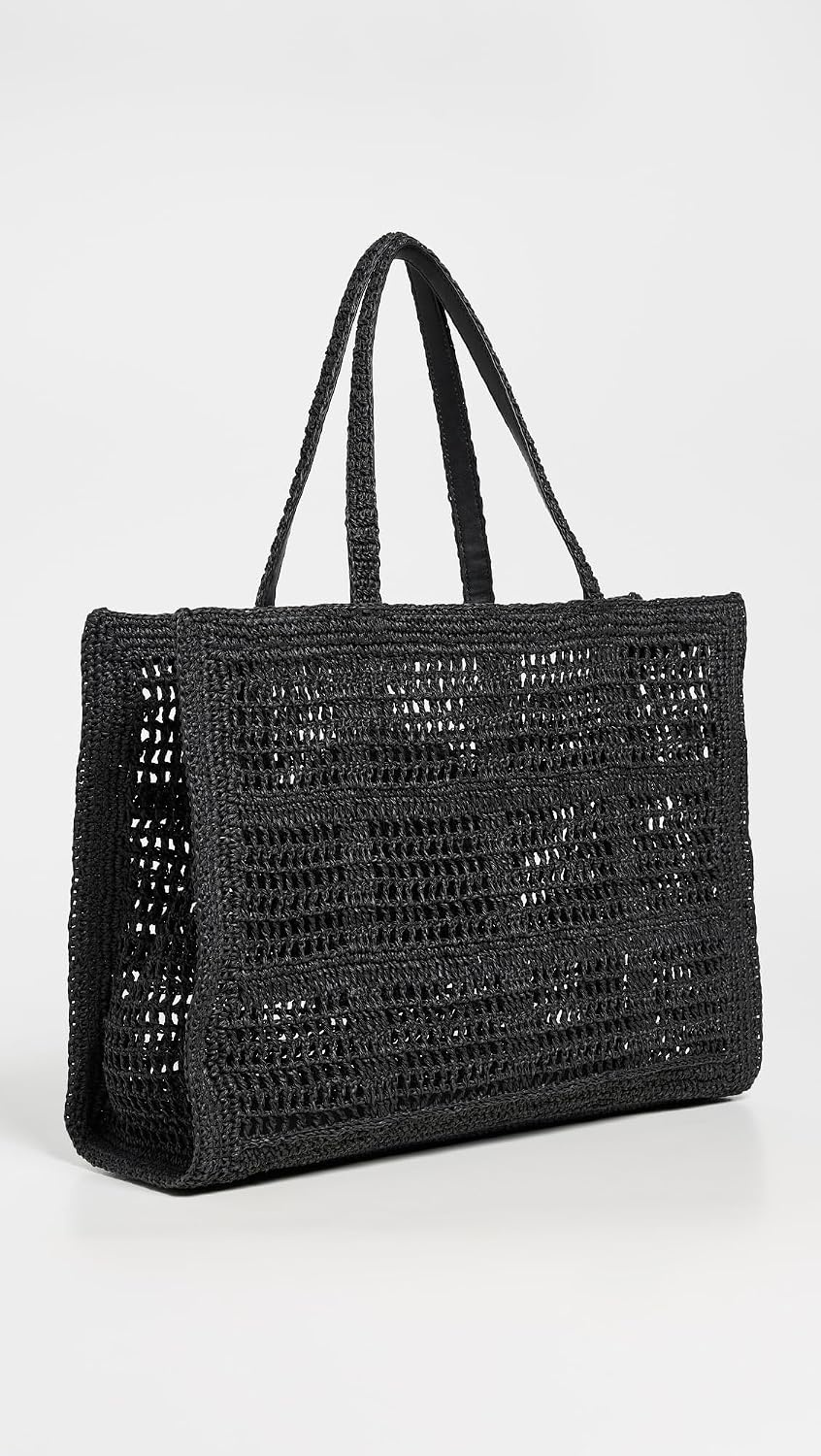 image:imageTory Burch Womens Ella Hand Crocheted Large ToteBlack