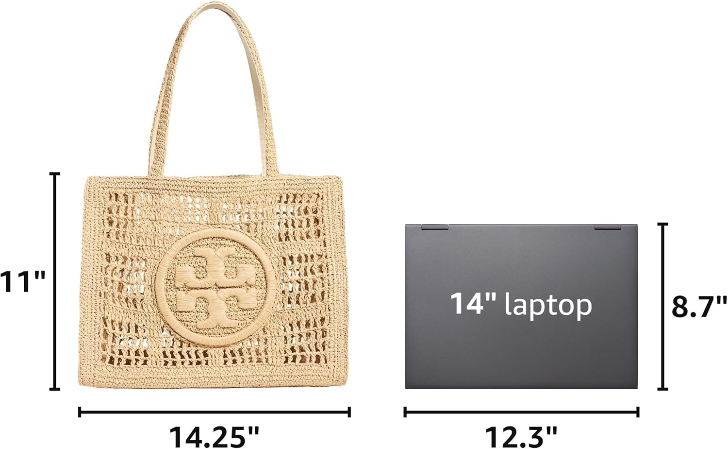 image:imageTory Burch Womens Ella Hand Crocheted Small ToteNatural